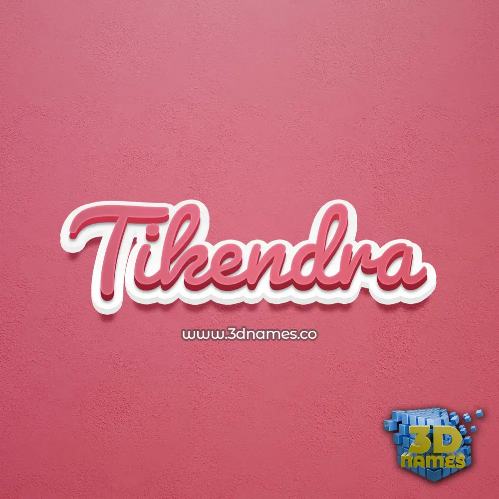 tikendra in Red Scribble style - 3D name wallpaper