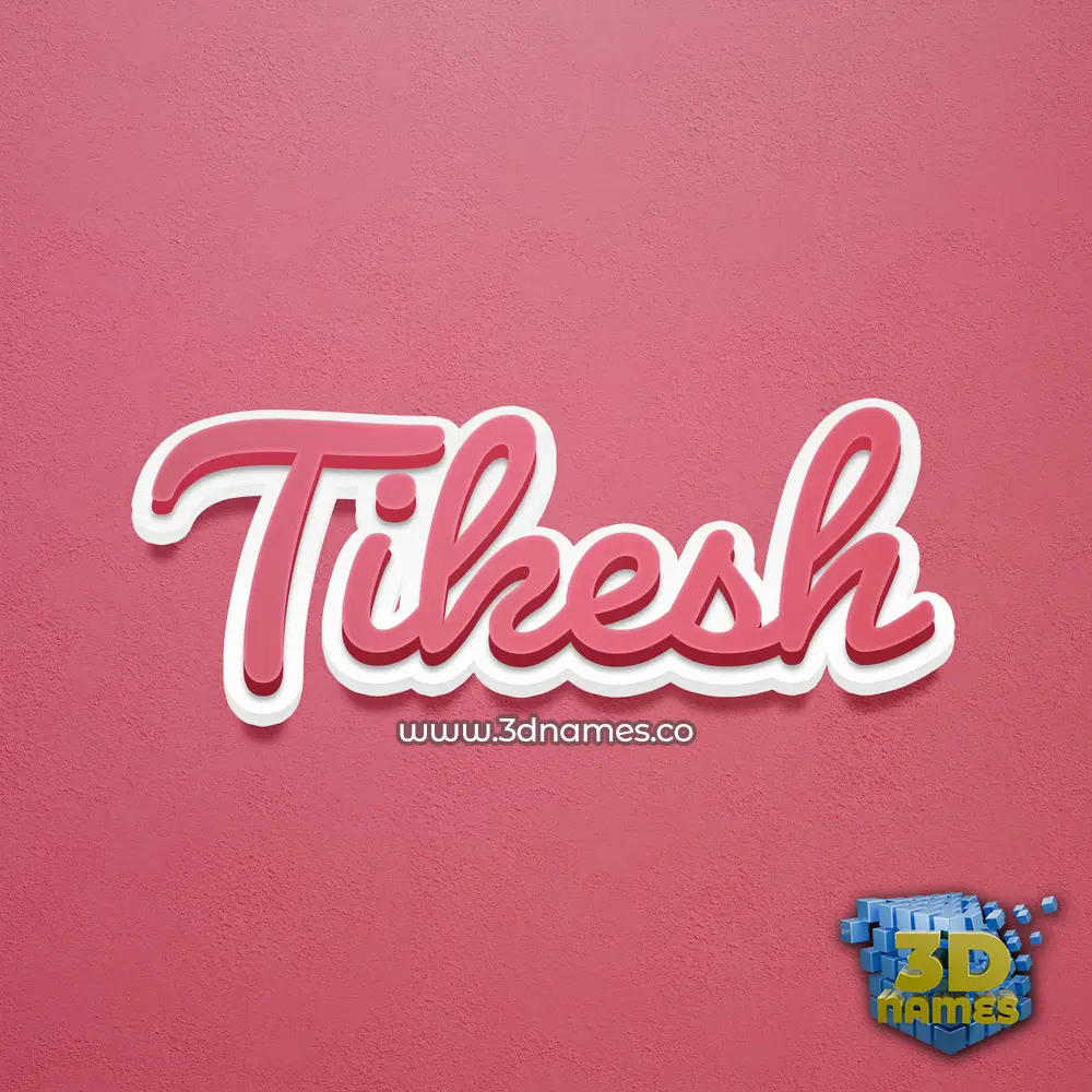 tikesh in Red Scribble style - 3D name wallpaper