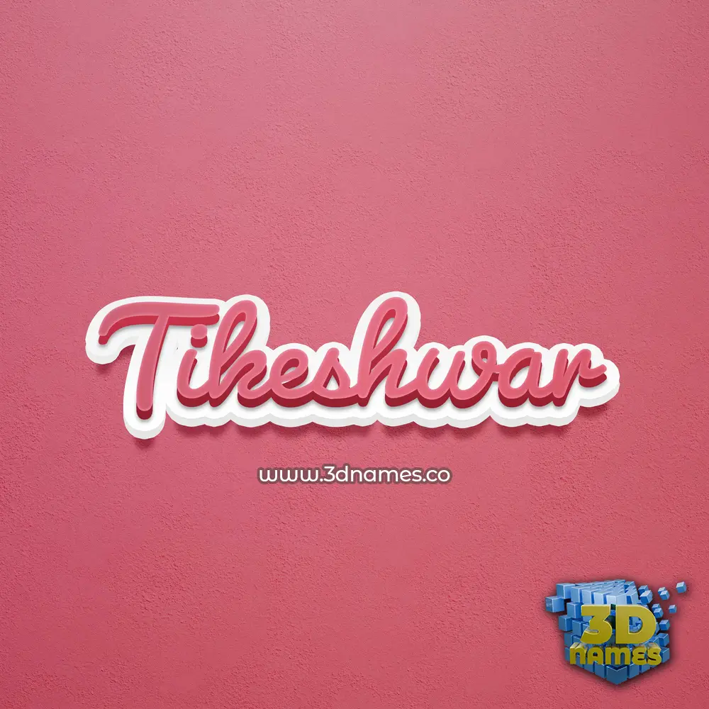 tikeshwar in Red Scribble style - 3D name wallpaper