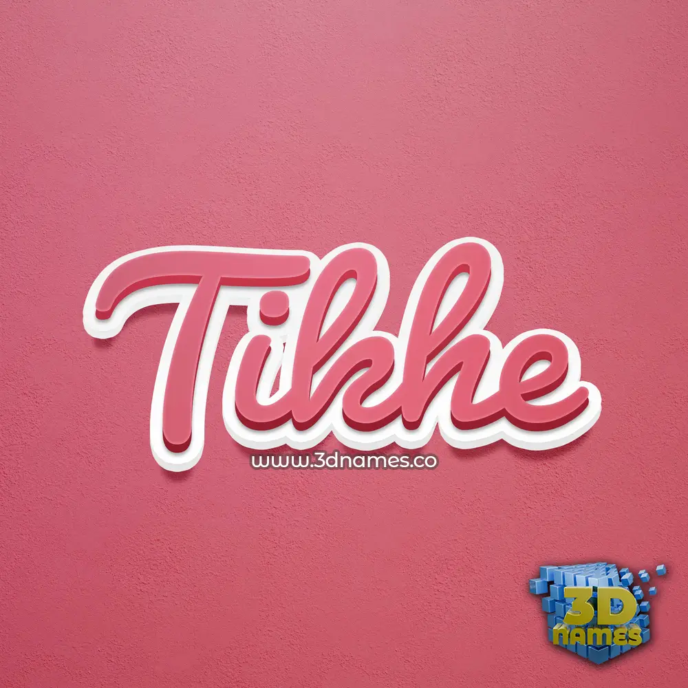 tikhe in Red Scribble style - 3D name wallpaper