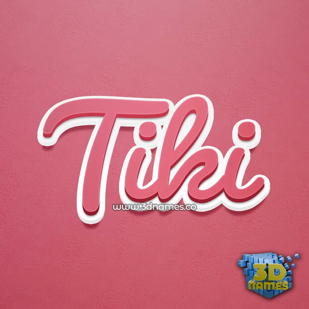 tiki in Red Scribble style - 3D name wallpaper