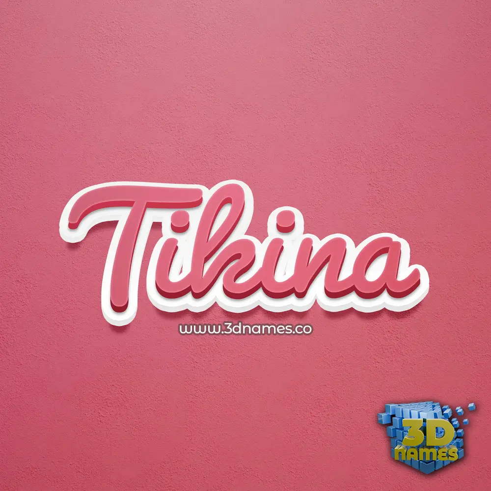 tikina in Red Scribble style - 3D name wallpaper