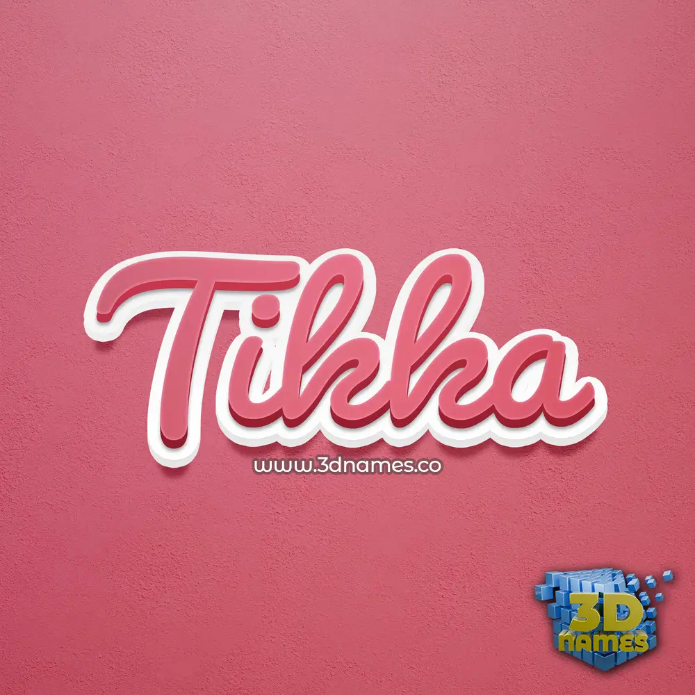 tikka in Red Scribble style - 3D name wallpaper