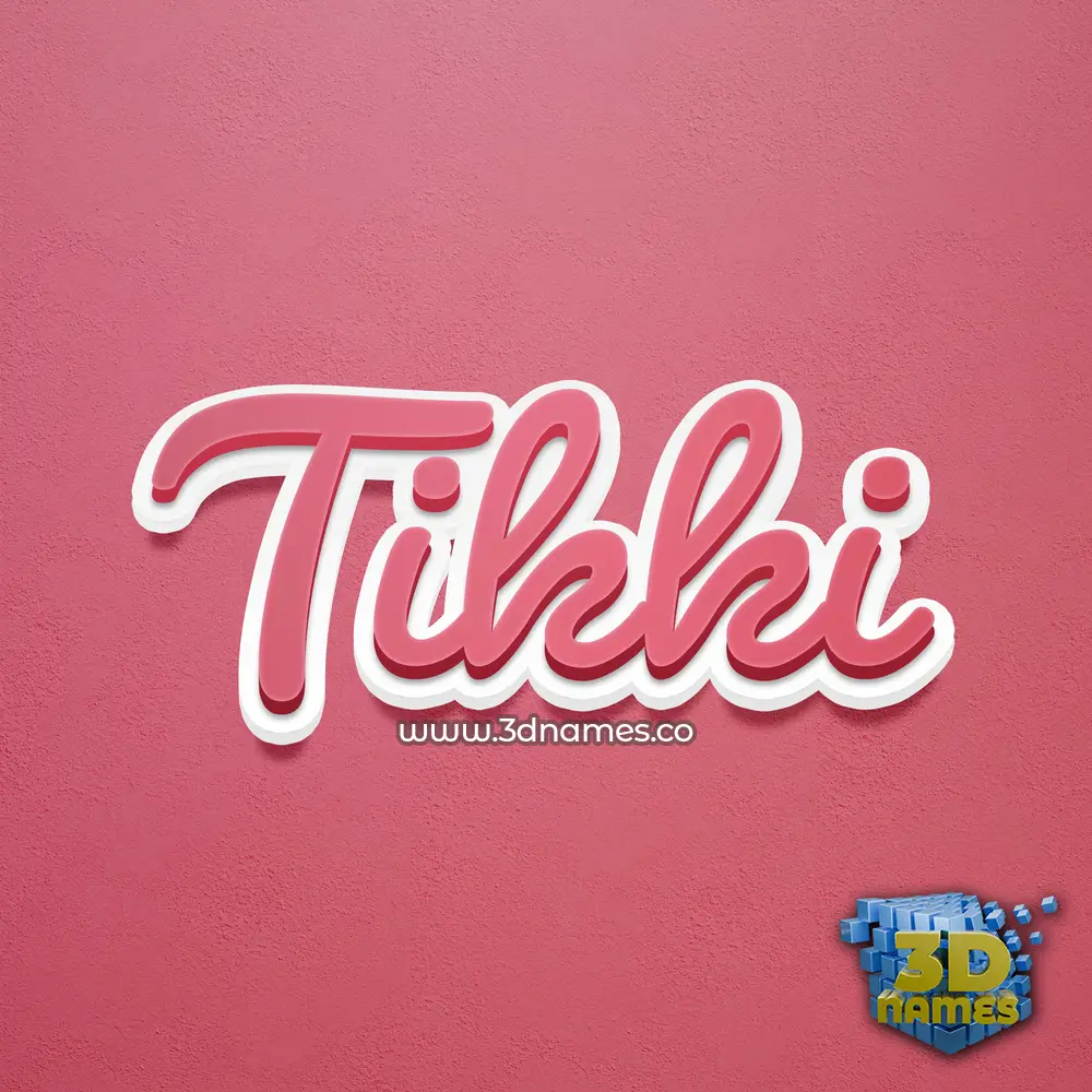 tikki in Red Scribble style - 3D name wallpaper