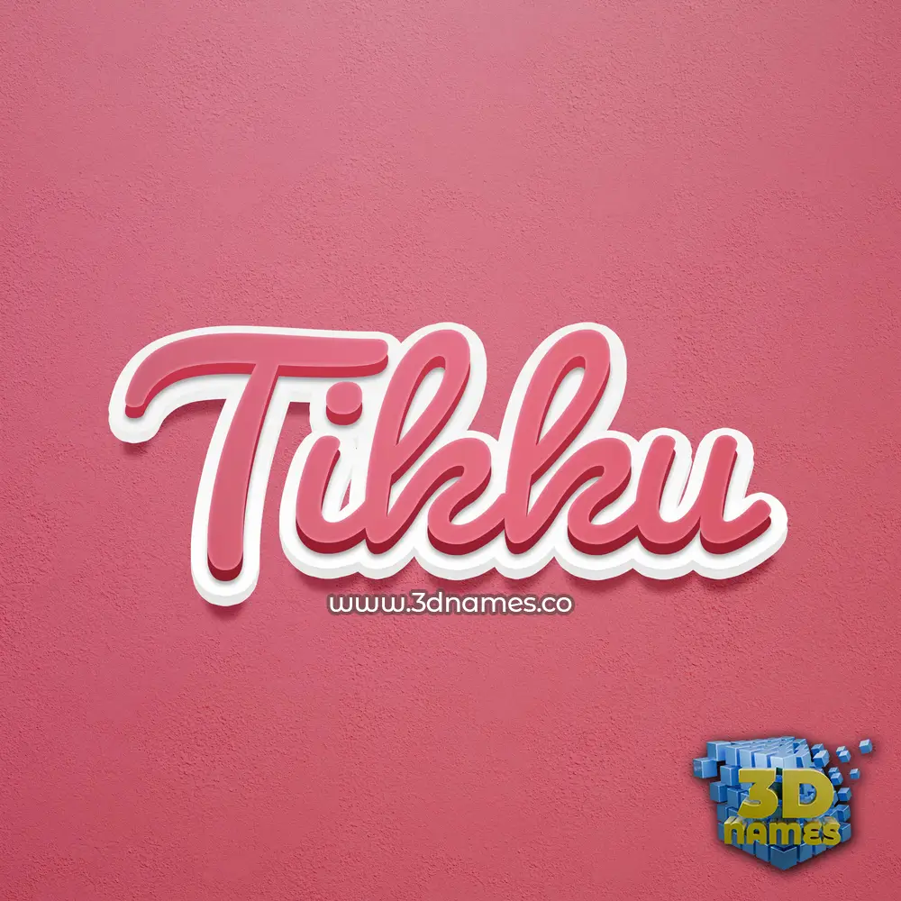 tikku in Red Scribble style - 3D name wallpaper