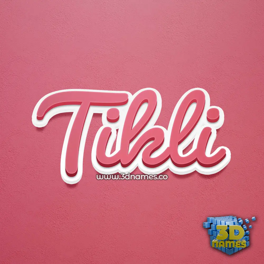tikli in Red Scribble style - 3D name wallpaper