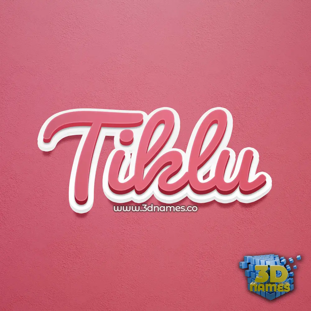 tiklu in Red Scribble style - 3D name wallpaper
