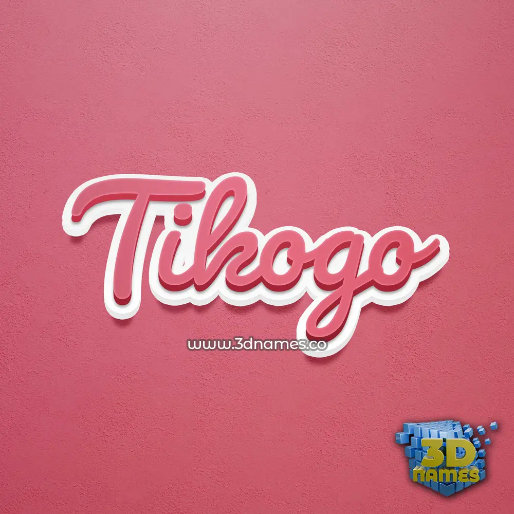 tikogo in Red Scribble style - 3D name wallpaper