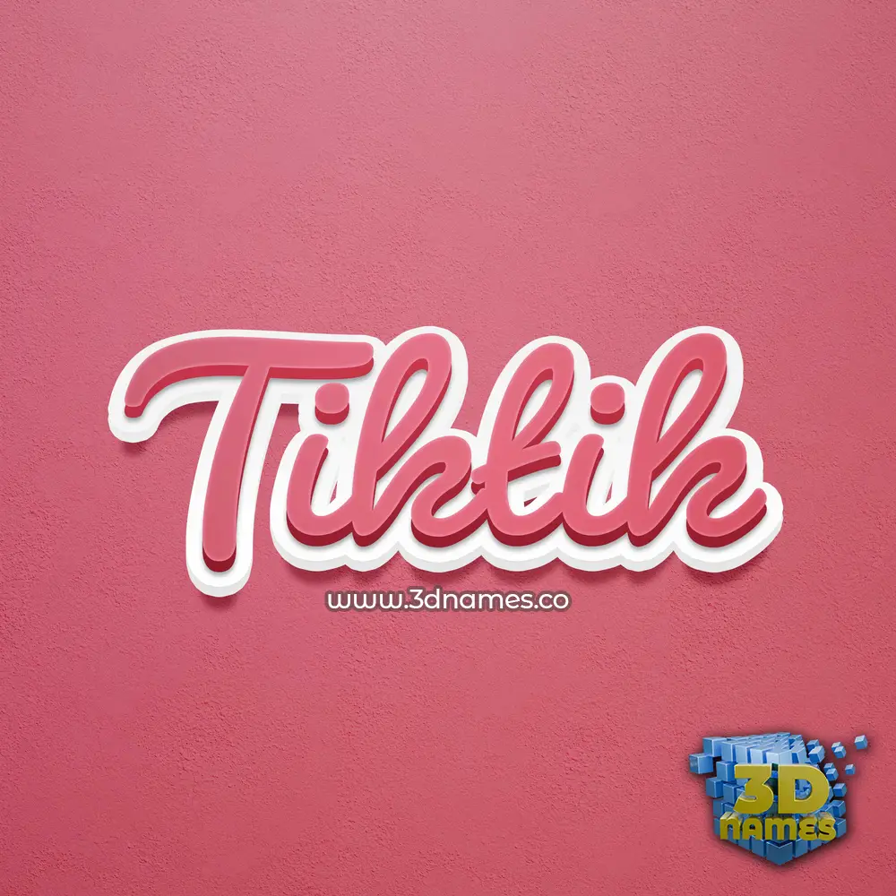 tiktik in Red Scribble style - 3D name wallpaper