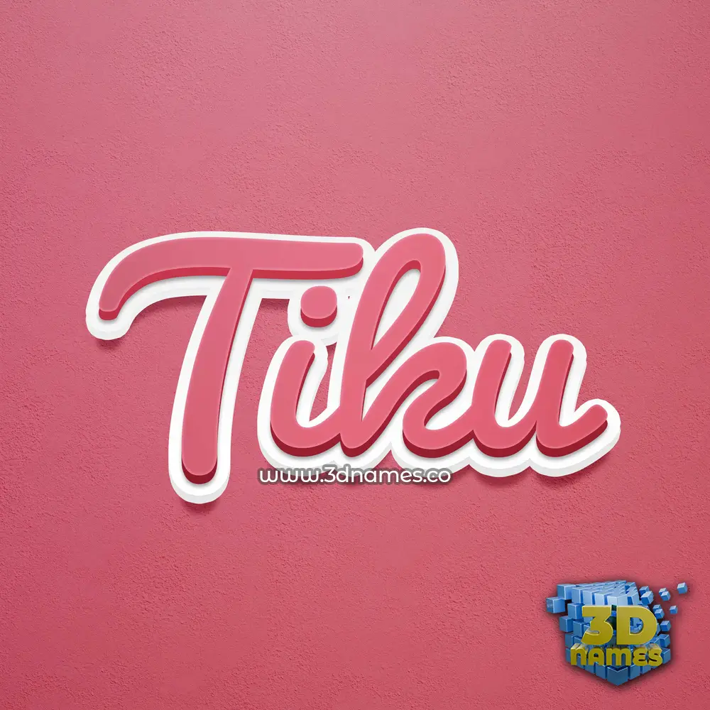 tiku in Red Scribble style - 3D name wallpaper