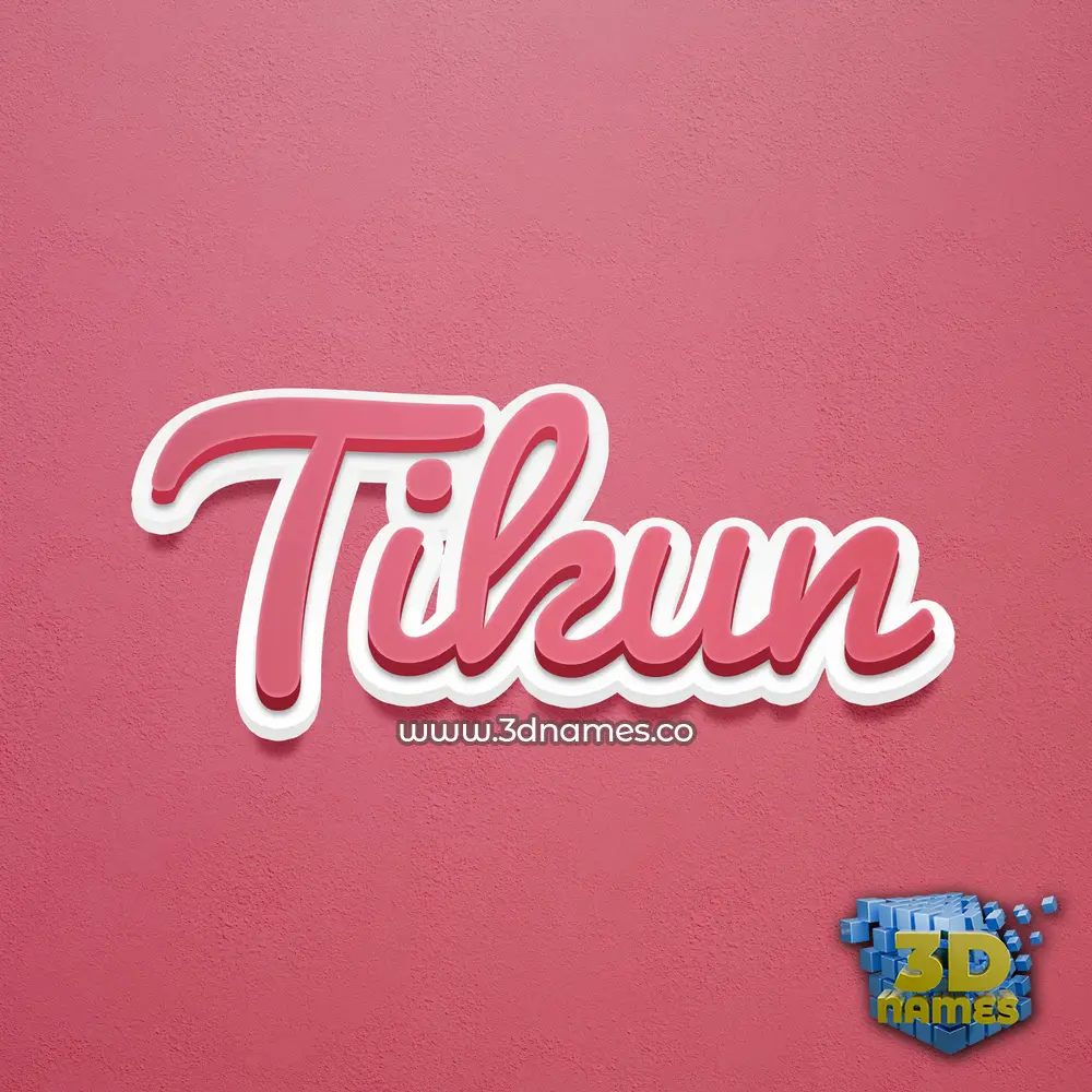 tikun in Red Scribble style - 3D name wallpaper
