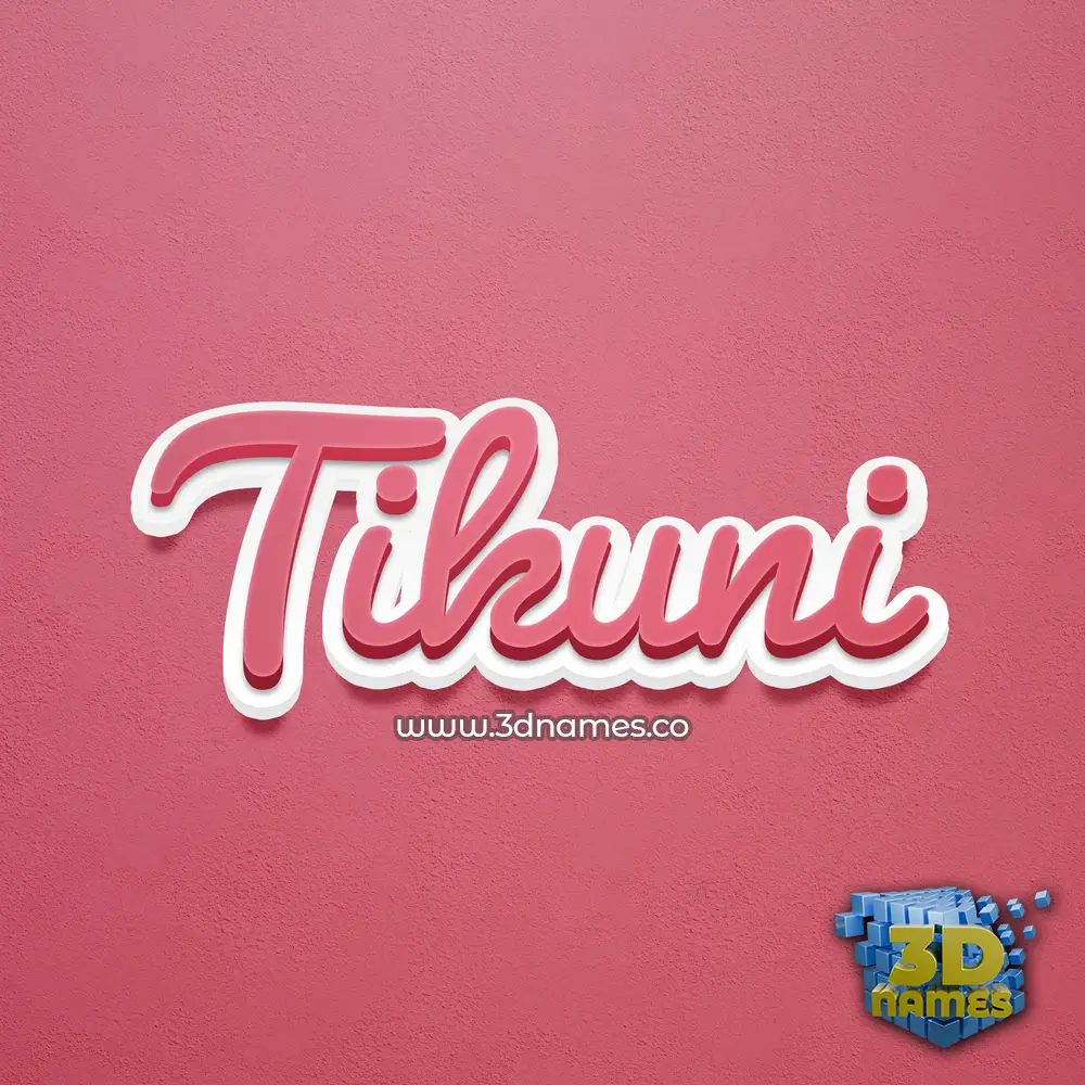 tikuni in Red Scribble style - 3D name wallpaper