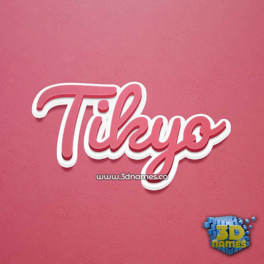 tikyo in Red Scribble style - 3D name wallpaper