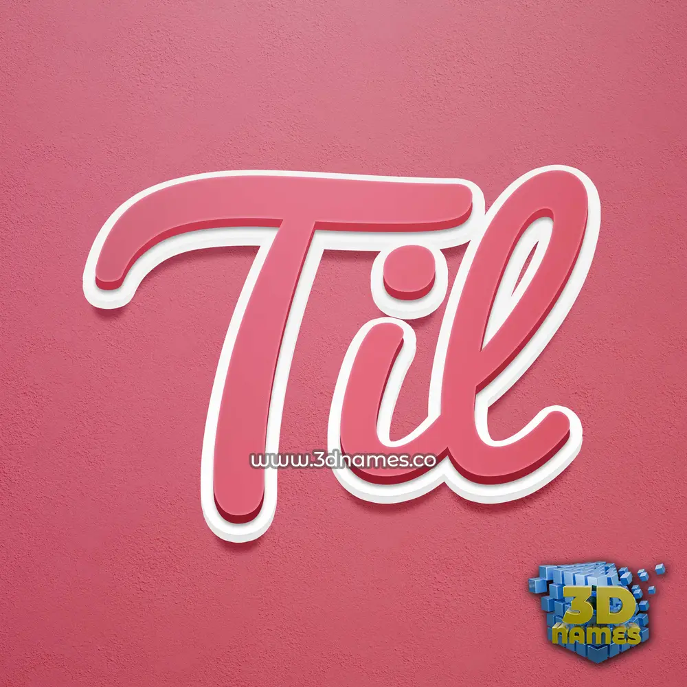 til in Red Scribble style - 3D name wallpaper