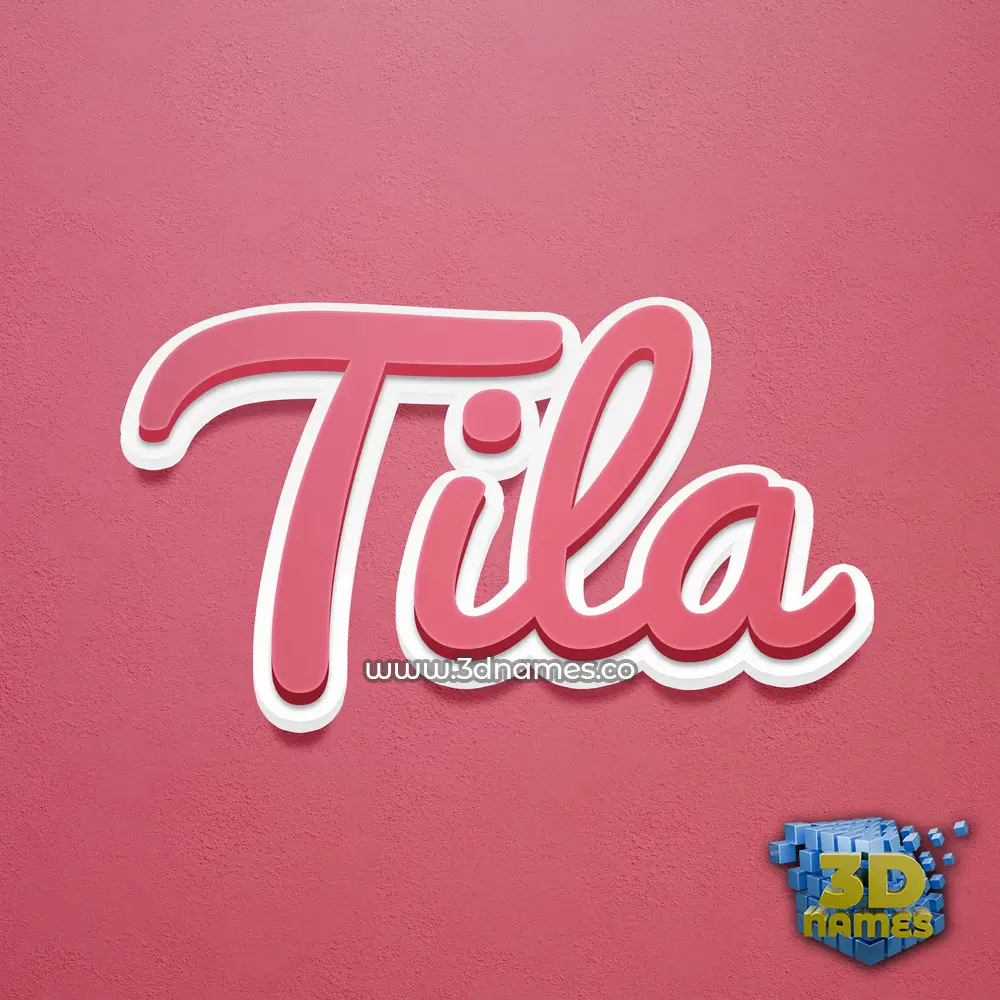 tila in Red Scribble style - 3D name wallpaper