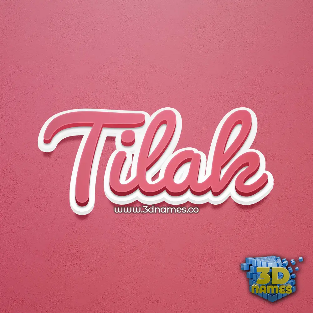 tilak in Red Scribble style - 3D name wallpaper