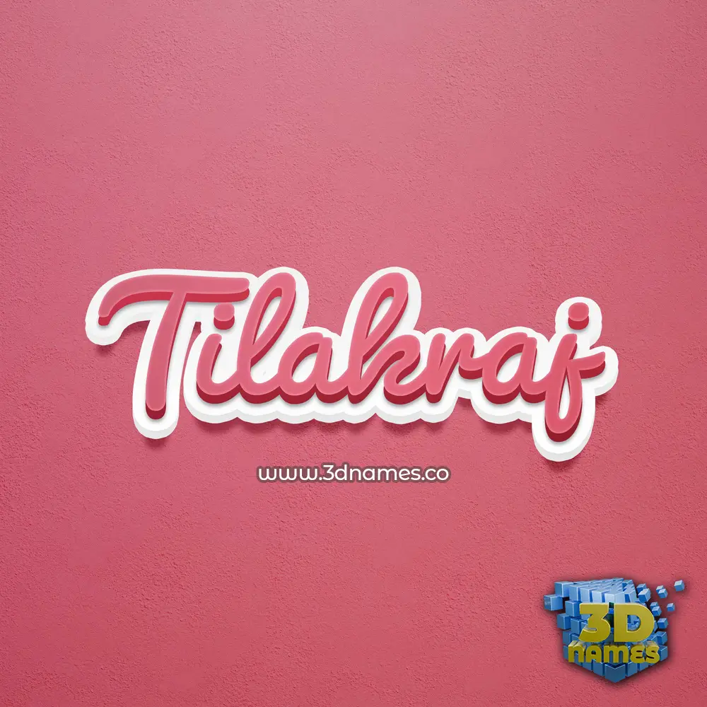 tilakraj in Red Scribble style - 3D name wallpaper