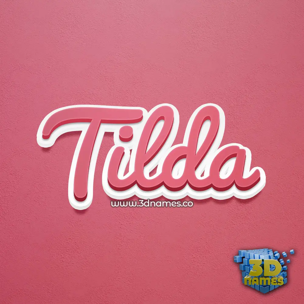 tilda in Red Scribble style - 3D name wallpaper