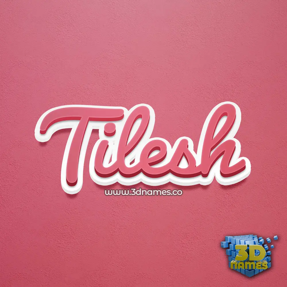 tilesh in Red Scribble style - 3D name wallpaper