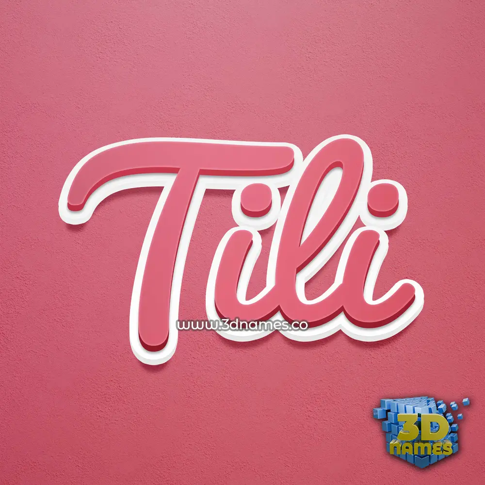 tili in Red Scribble style - 3D name wallpaper