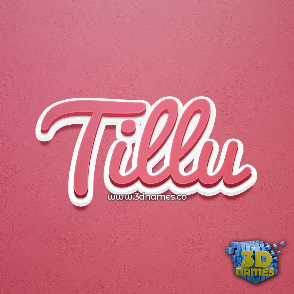 tillu in Red Scribble style - 3D name wallpaper