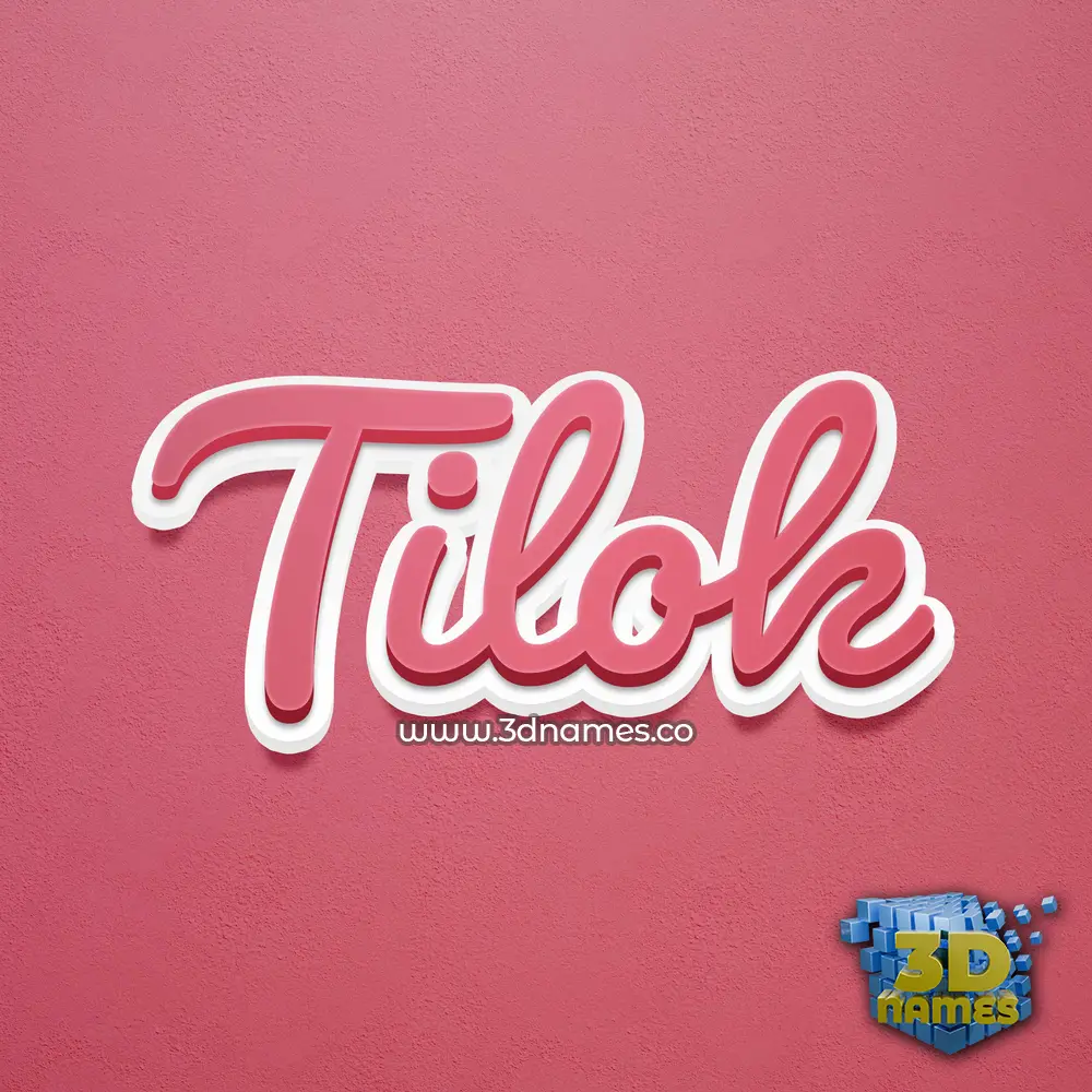 tilok in Red Scribble style - 3D name wallpaper