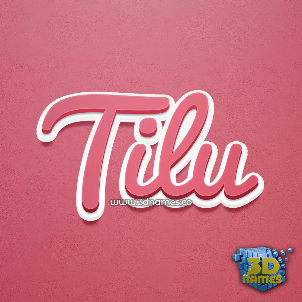 tilu in Red Scribble style - 3D name wallpaper