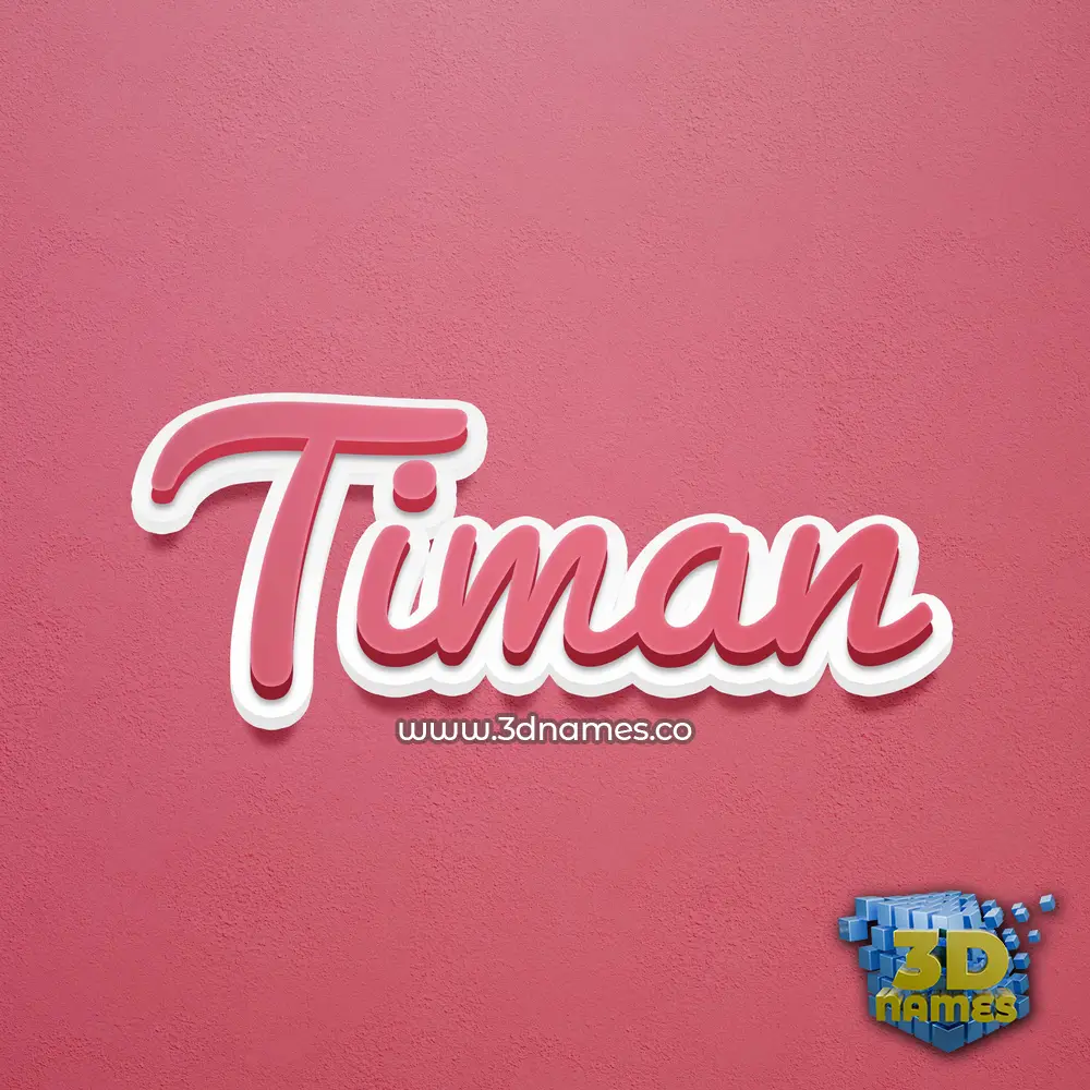 timan in Red Scribble style - 3D name wallpaper
