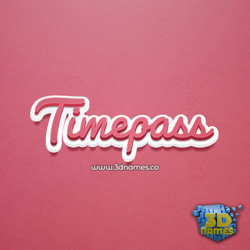 timepass in Red Scribble style - 3D name wallpaper