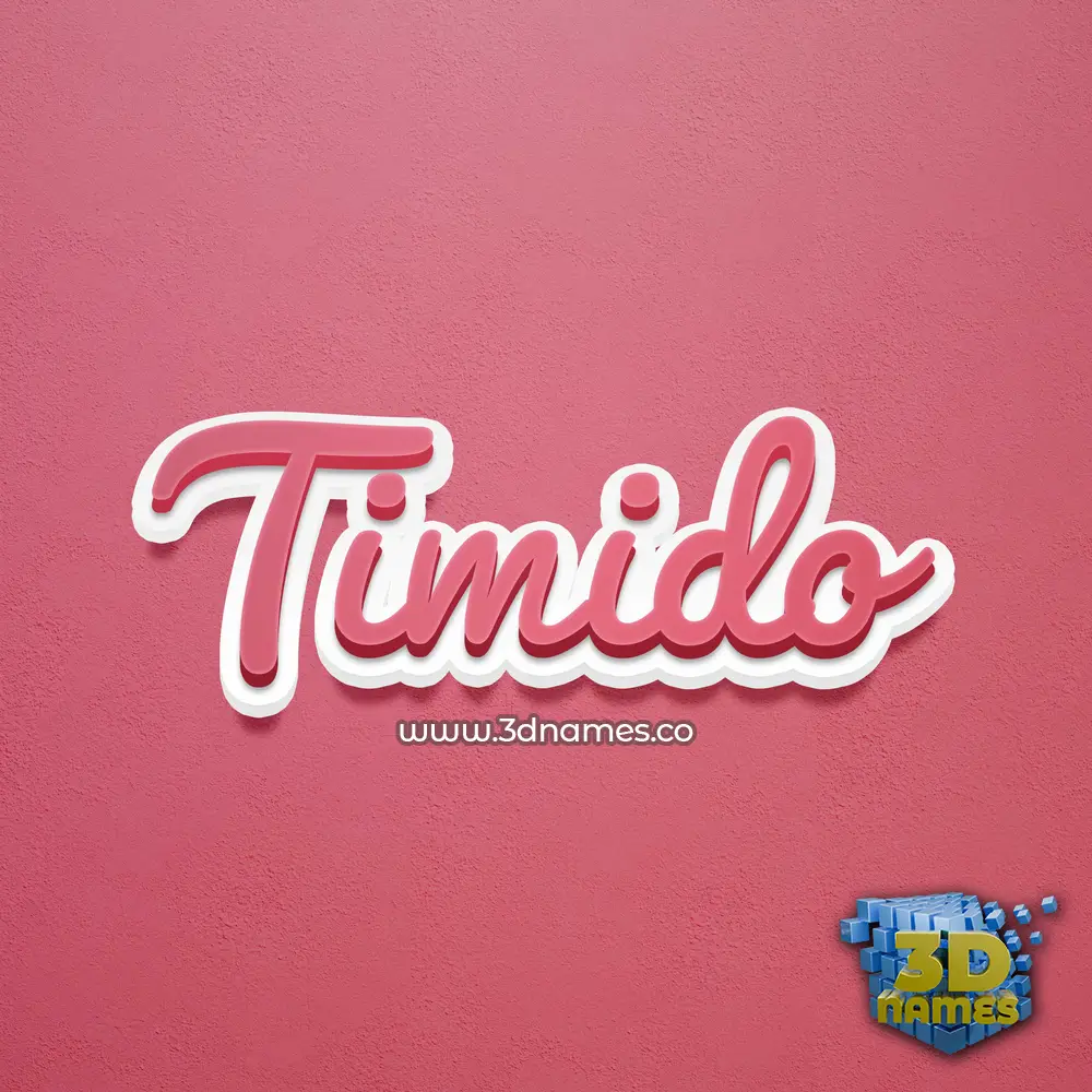 timido in Red Scribble style - 3D name wallpaper