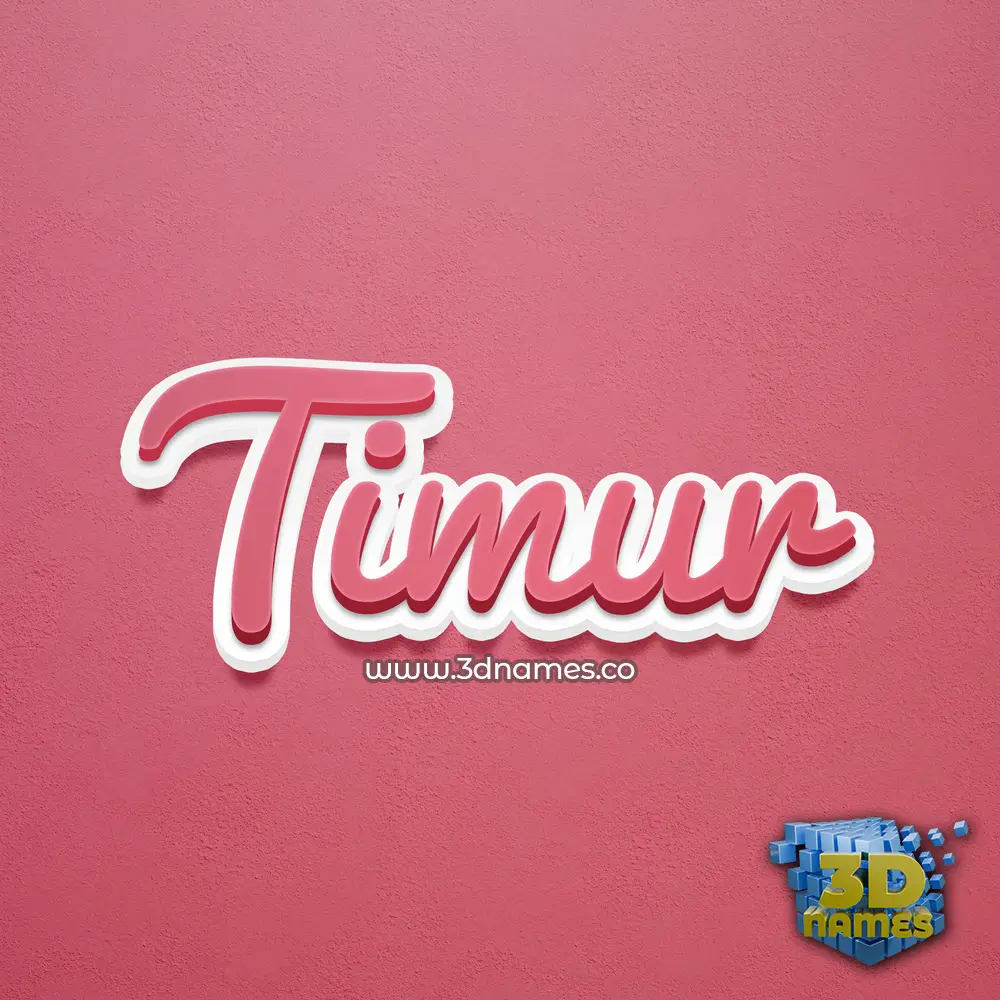 timur in Red Scribble style - 3D name wallpaper