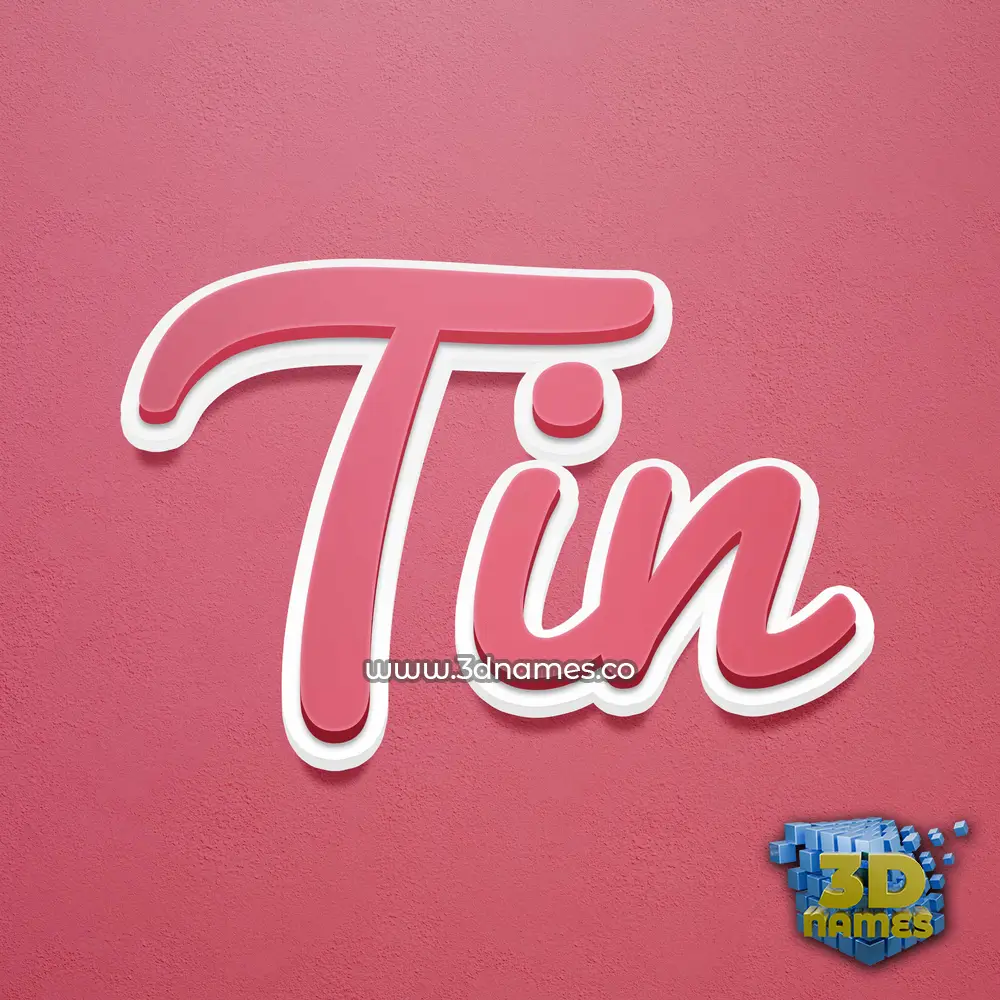tin in Red Scribble style - 3D name wallpaper