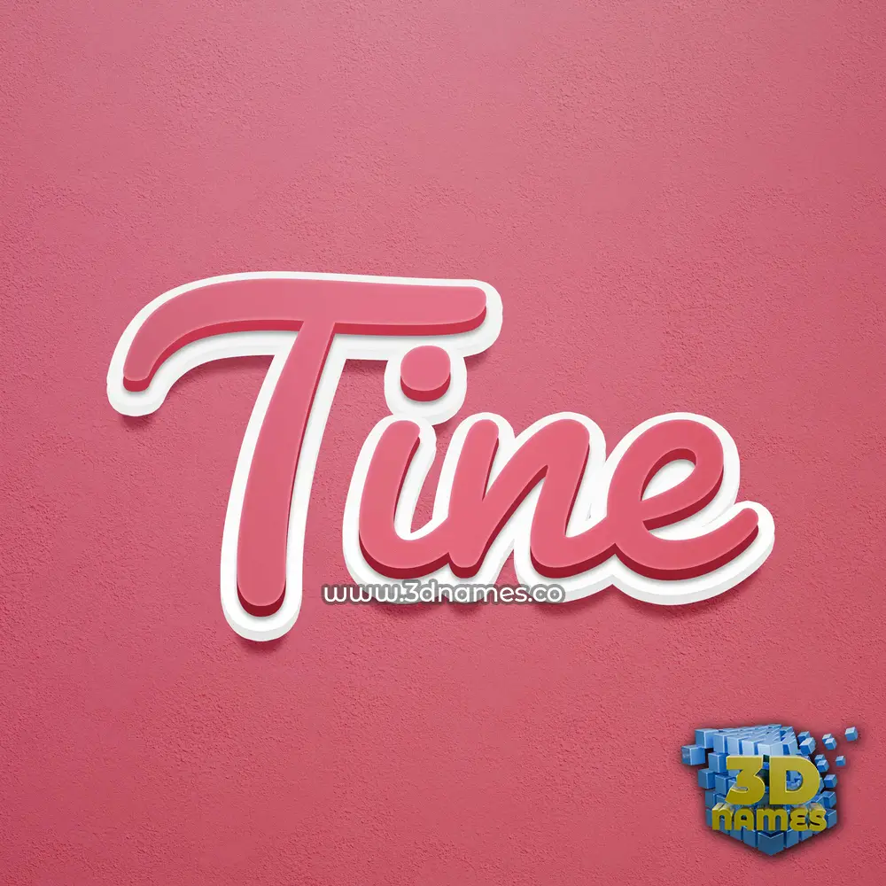 tine in Red Scribble style - 3D name wallpaper