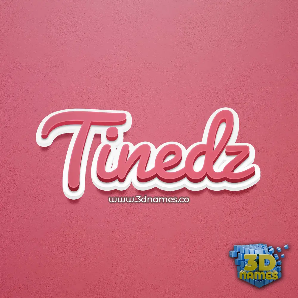 tinedz in Red Scribble style - 3D name wallpaper