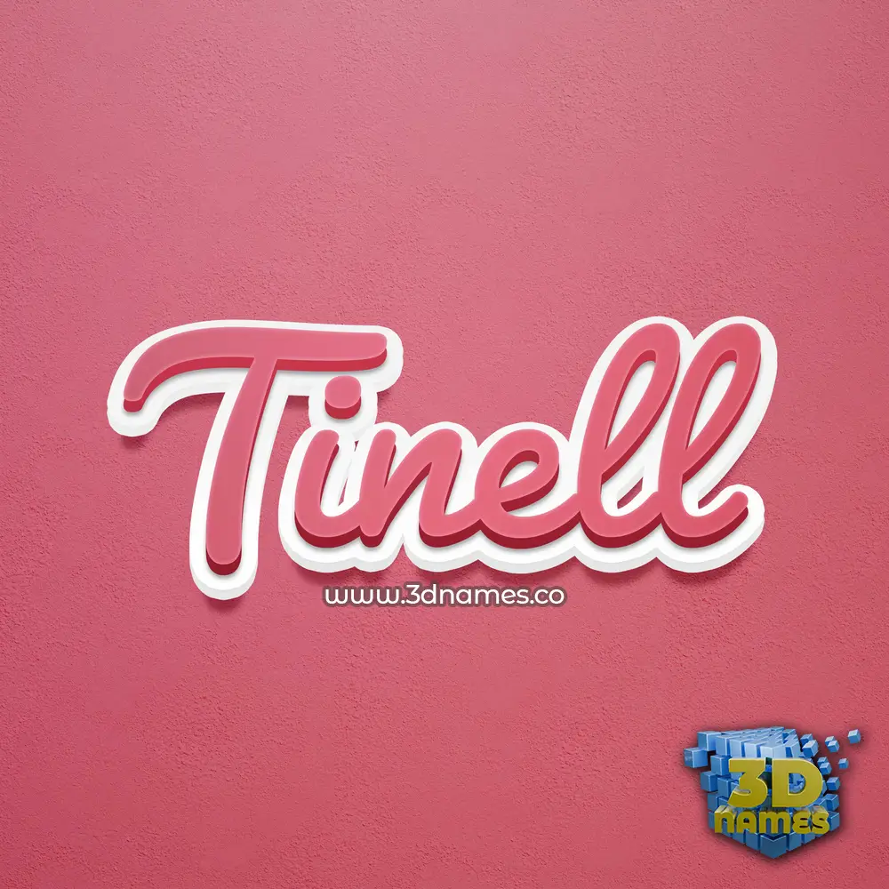 tinell in Red Scribble style - 3D name wallpaper