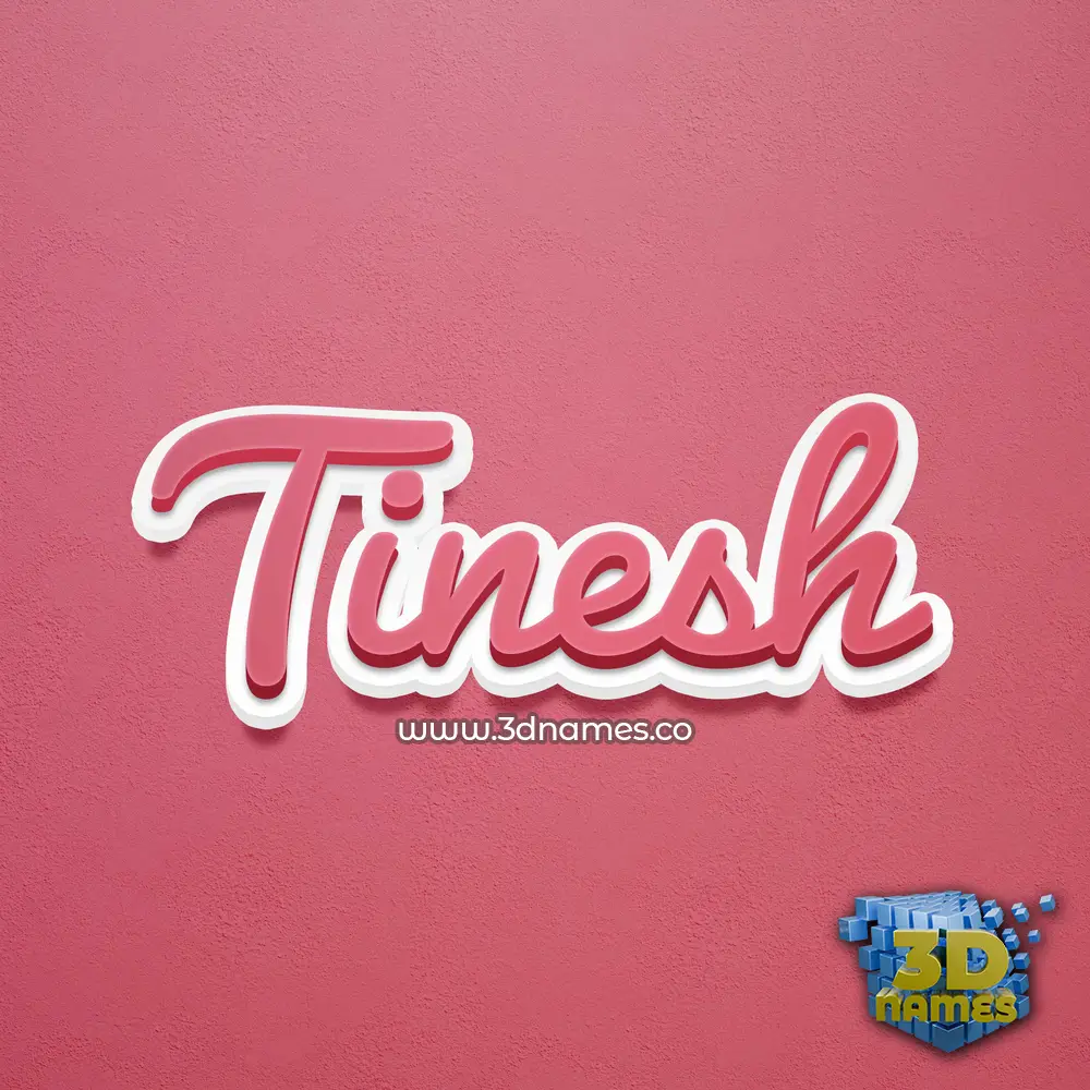 tinesh in Red Scribble style - 3D name wallpaper
