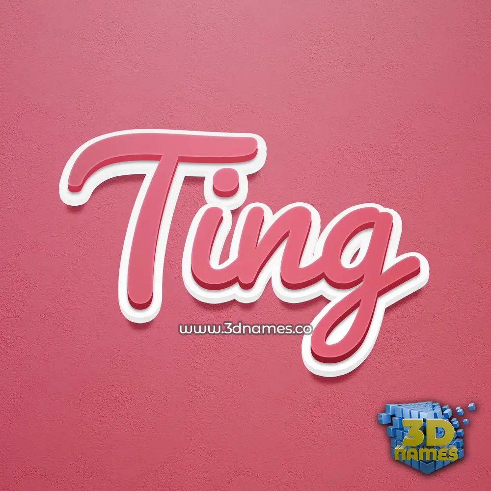 ting in Red Scribble style - 3D name wallpaper