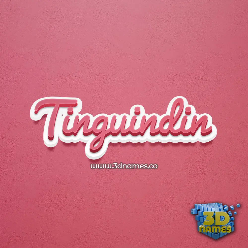 tinguindin in Red Scribble style - 3D name wallpaper