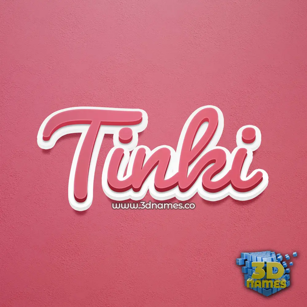 tinki in Red Scribble style - 3D name wallpaper