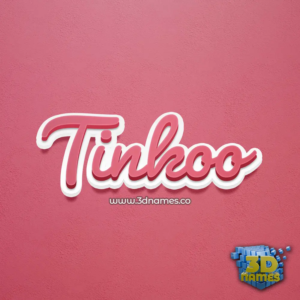 tinkoo in Red Scribble style - 3D name wallpaper