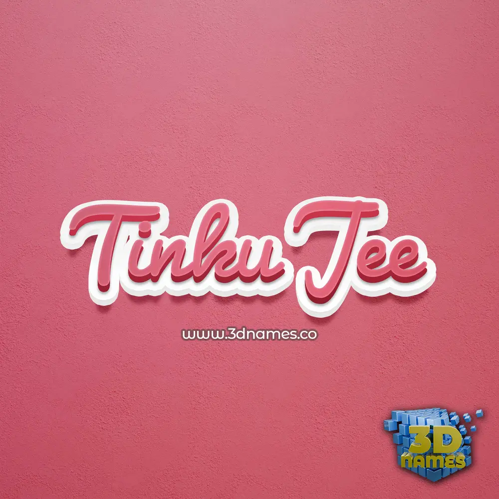 tinku jee in Red Scribble style - 3D name wallpaper