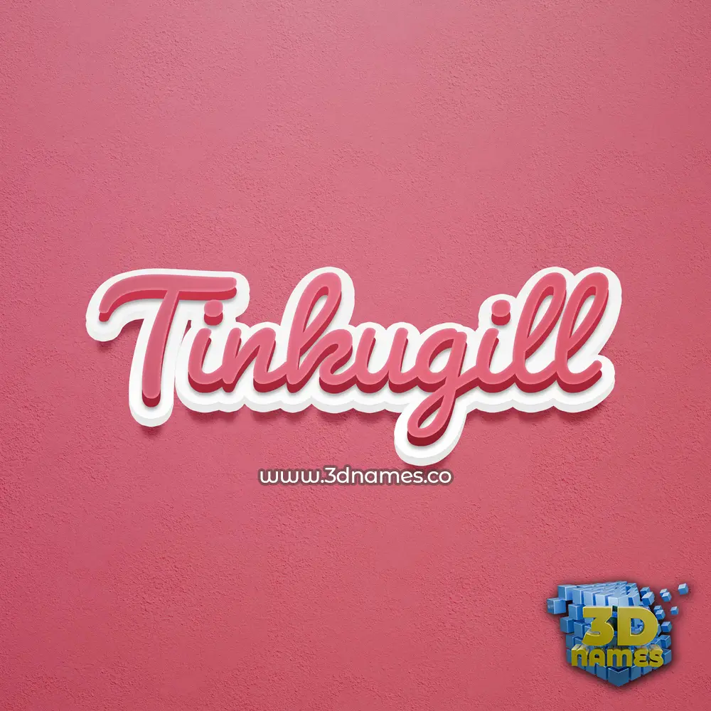 tinkugill in Red Scribble style - 3D name wallpaper
