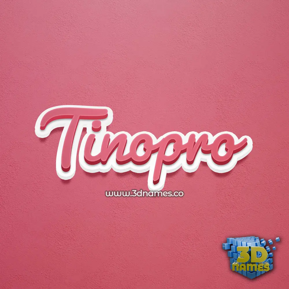 tinopro in Red Scribble style - 3D name wallpaper