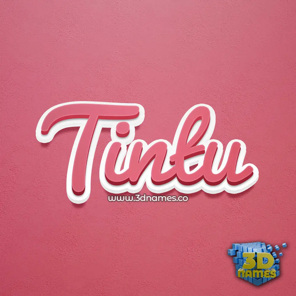 tintu in Red Scribble style - 3D name wallpaper