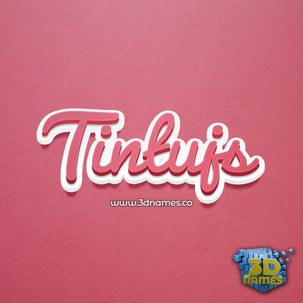 tintujs in Red Scribble style - 3D name wallpaper