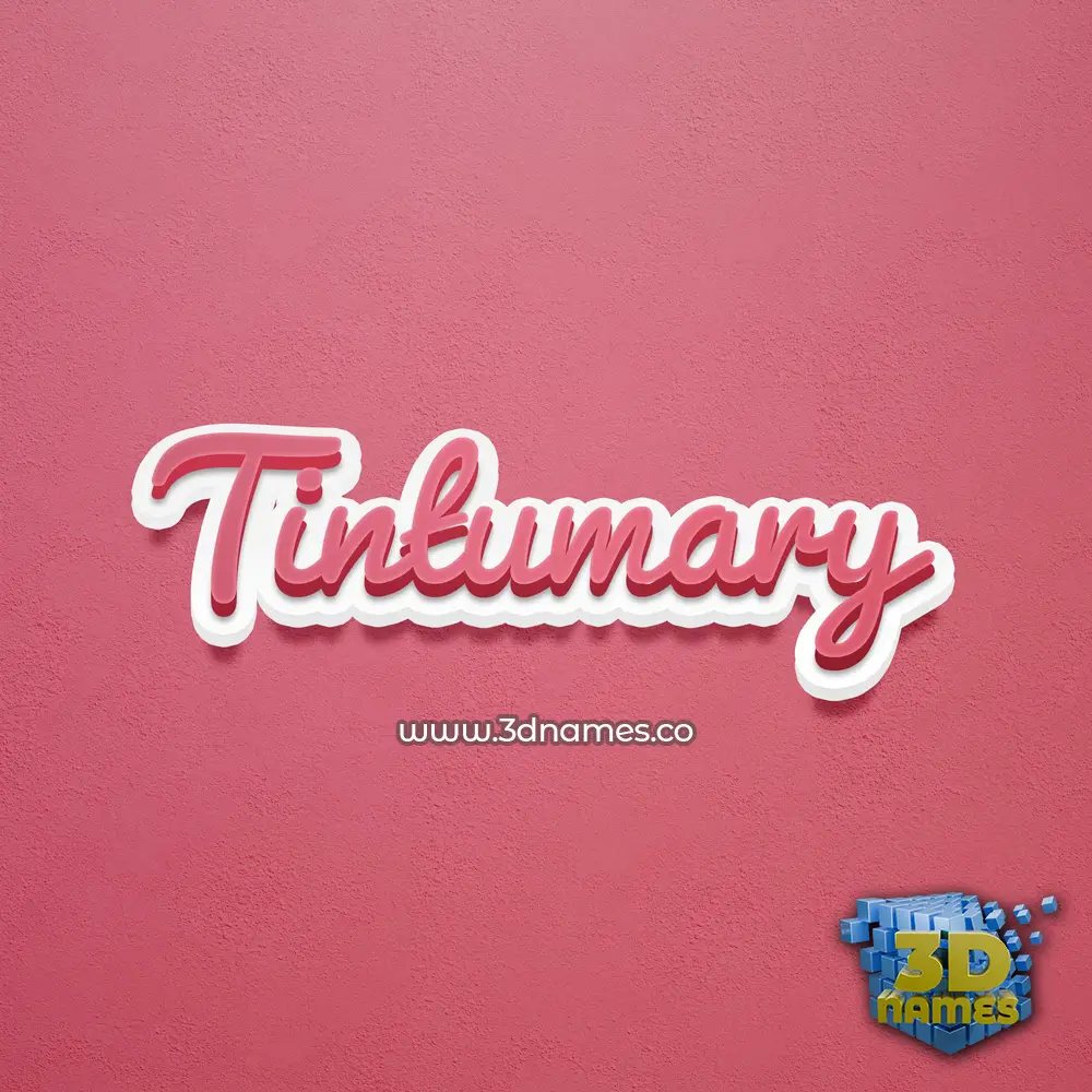 tintumary in Red Scribble style - 3D name wallpaper