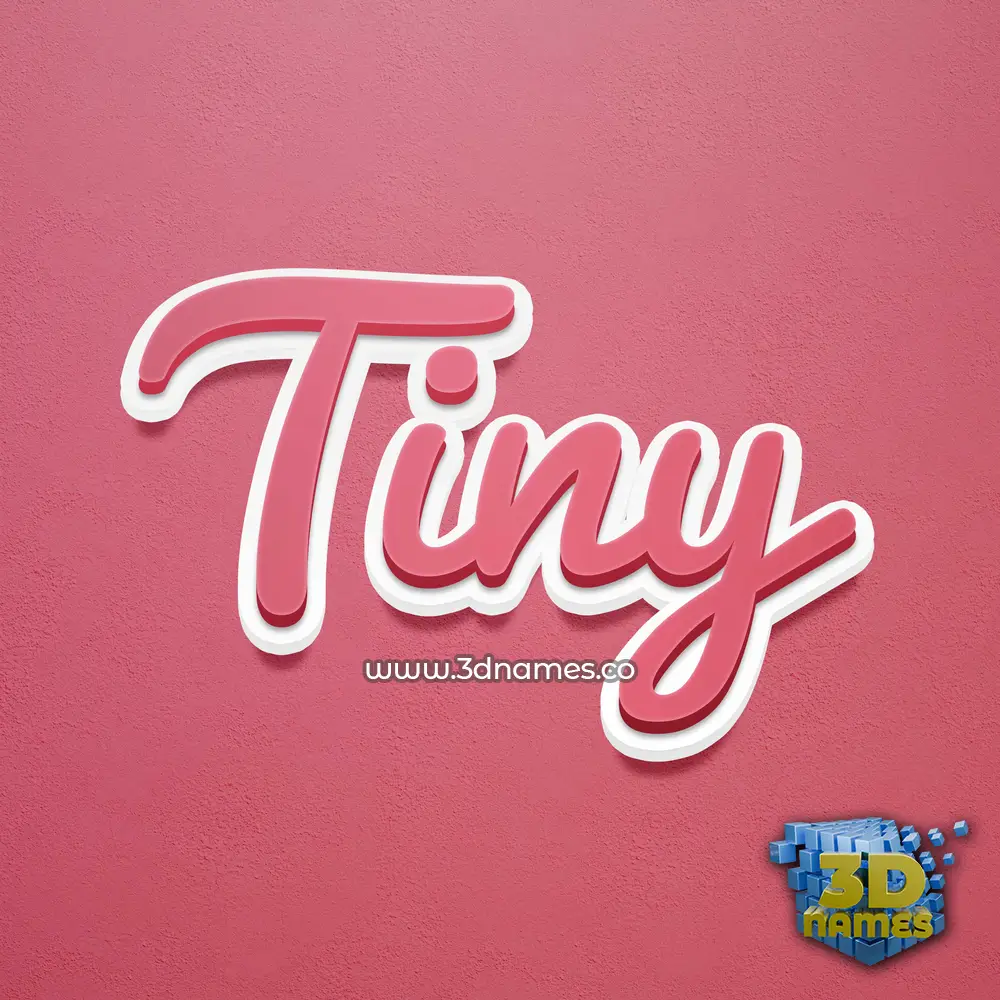 tiny in Red Scribble style - 3D name wallpaper