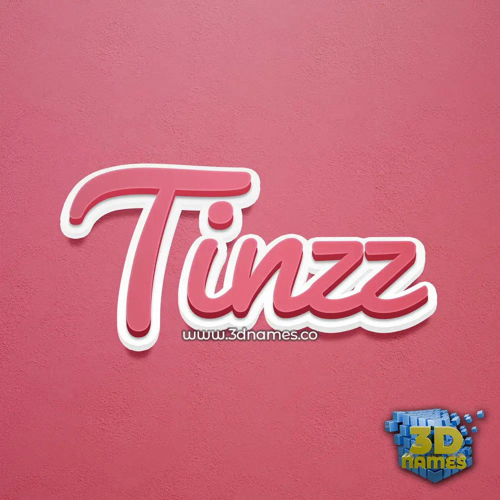 tinzz in Red Scribble style - 3D name wallpaper