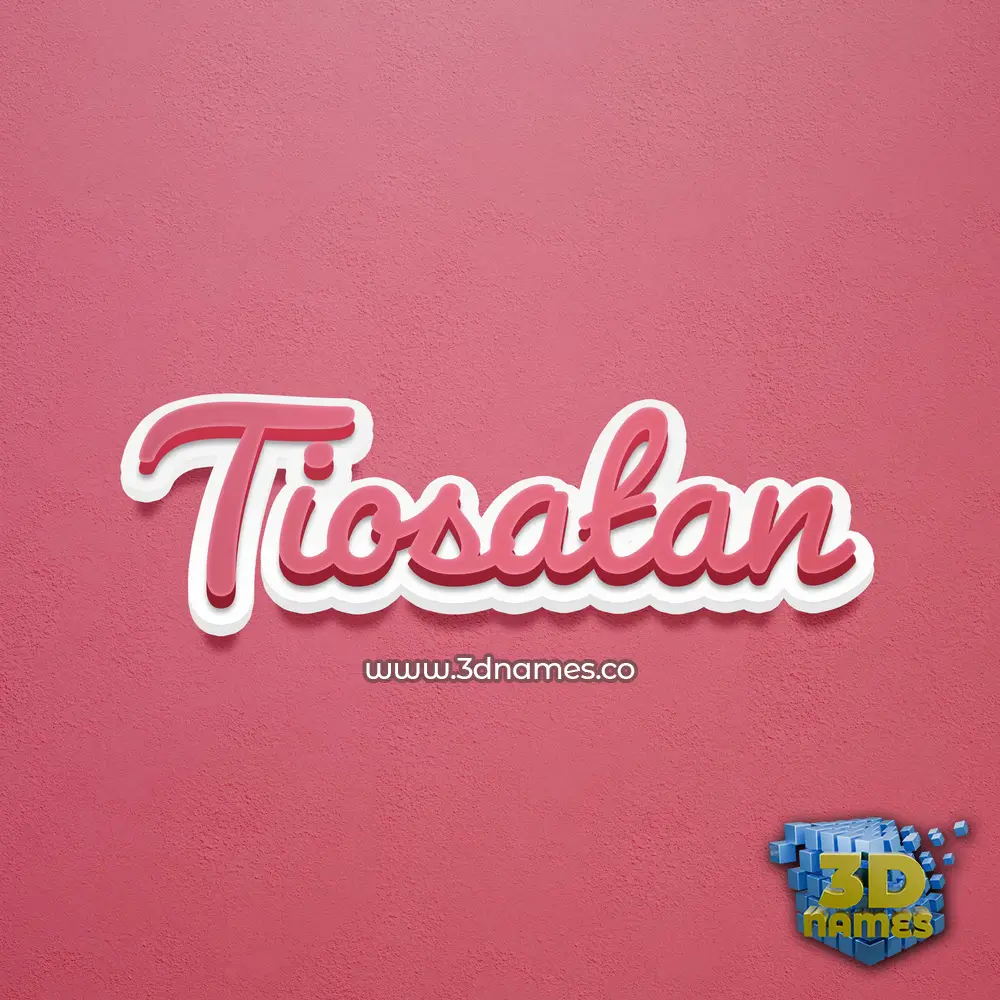 tiosatan in Red Scribble style - 3D name wallpaper