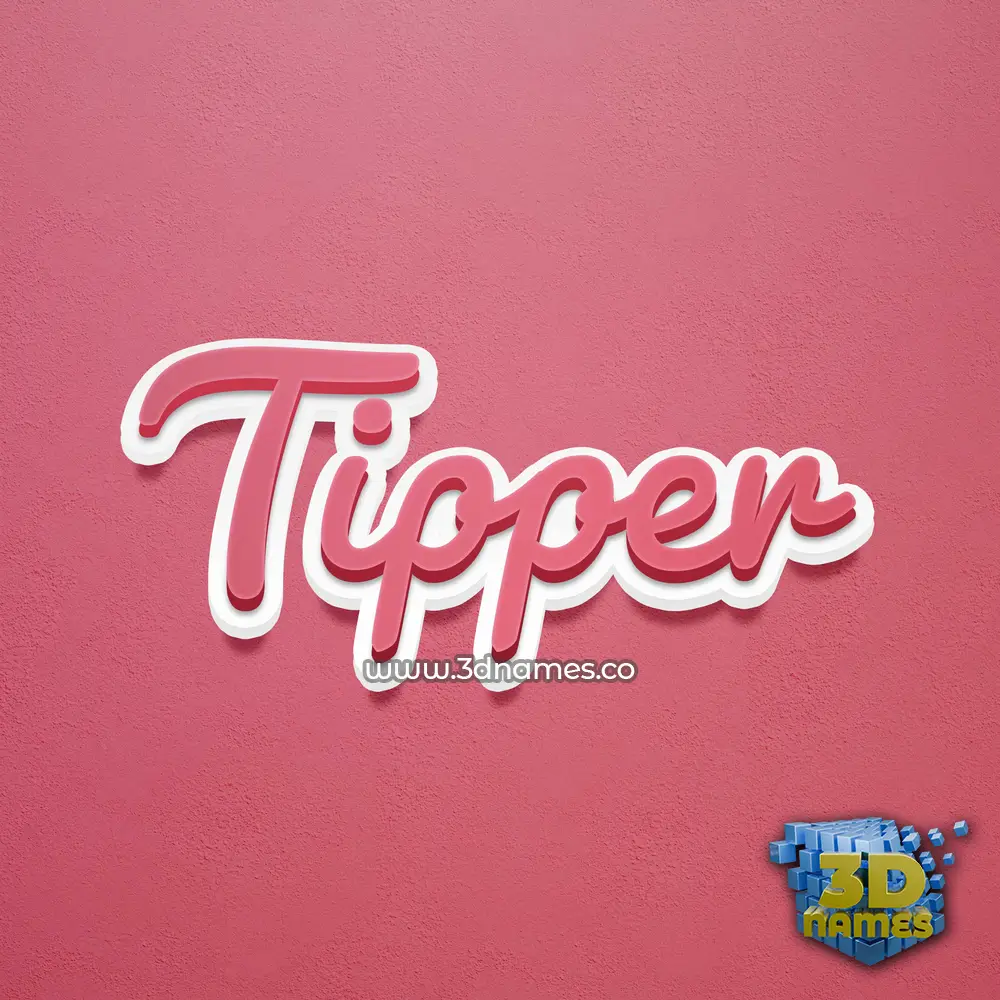 tipper in Red Scribble style - 3D name wallpaper